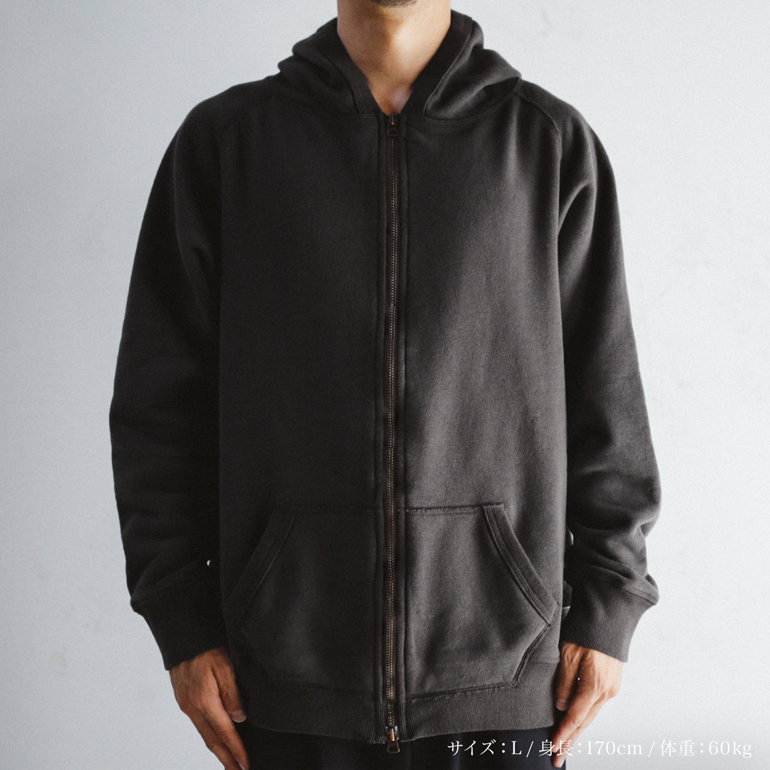 Exclusive Col. / 12oz Wakayama " Tsuri-Ami " W Zip-Up Hoodie / Garment Dye