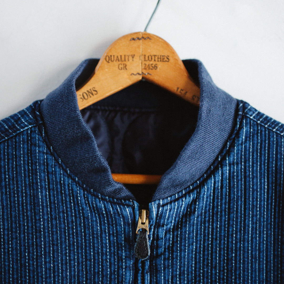 Okayama Indigo Sashiko Bomber Jacket – MOLTEMANI