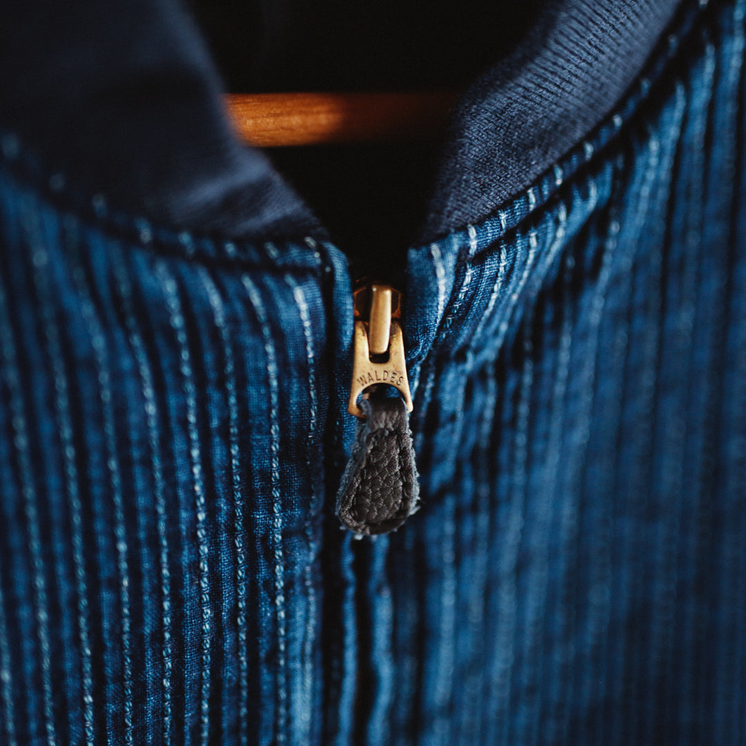 Okayama Indigo Sashiko Bomber Jacket – MOLTEMANI