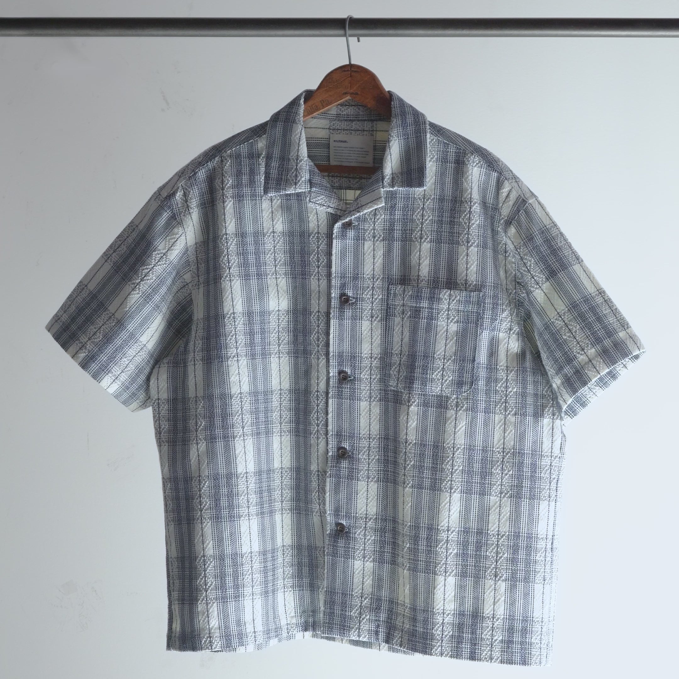 【完売品】MOLTEMANI Sashiko Open Collar Shirt Limited Edition Col. / Sashiko 