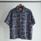 Limited Edition Col. / Okayama Indigo " Bandana Jacquard " Open Collar Shirt
