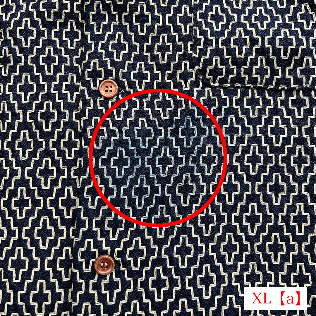 【アウトレット】Limited Edition Col. / Sashiko " Kakinohana Moyo " Open Collar Shirt